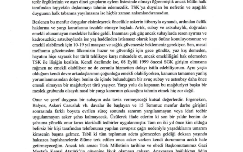 Yarbay İntihar etti! astsubayların ve subayların emeklilikle ilgili yaşadığı sıkıntıları…