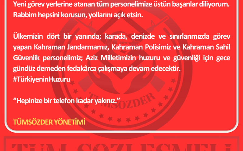 Jandarma Genel Komutanlığı, Emniyet Genel Müdürlüğü ve Sahil Güvenlik Komutanlığı 2025 Yılı Genel Atamaları Gerçekleşti